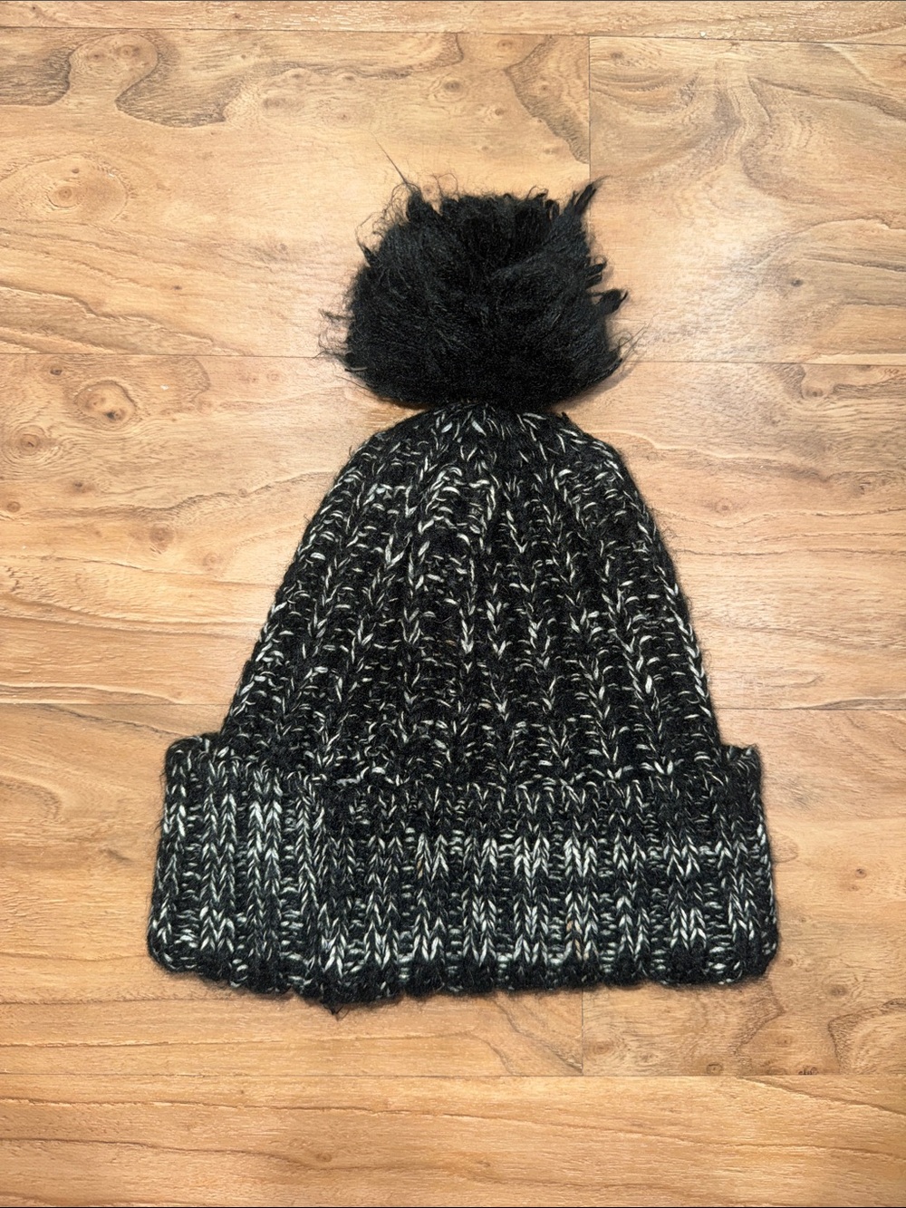 Cozy Black Marled Pom Beanie - Women Accessories
